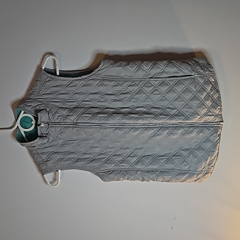 Old Navy Teal and Gray Reversable Vest Medium